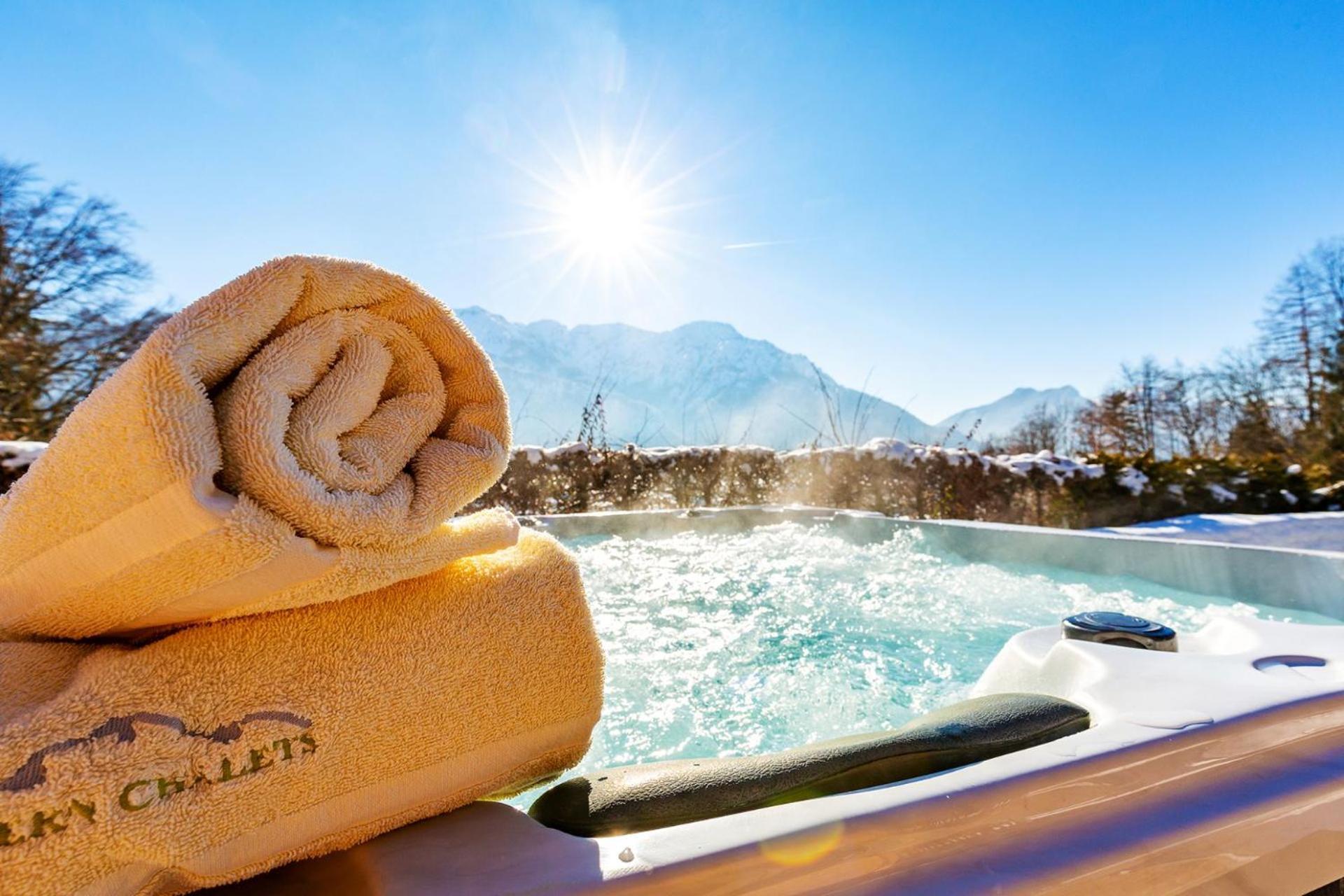 Luxus Ferienhaus Salzburg Chalet Mit Pool, Sauna, Whirlpool, Kamin Grossgmain Luaran gambar